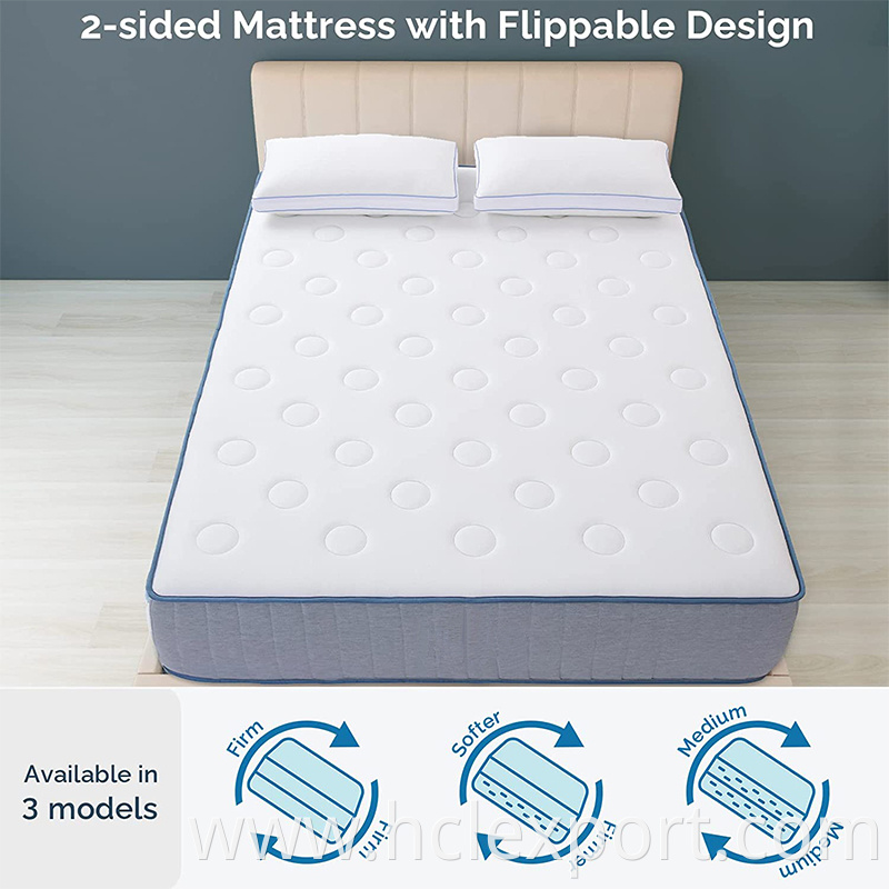 roll in box 10 Inch Gel Memory Foam Mattress with Individual Pocket Springs king Hybrid Mattress